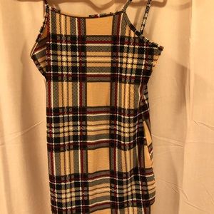 Plaid brown dress